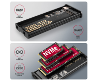 Axagon EEM2-SD2 USB-C 10Gbps - M.2 NVMe & SATA SSD bezśrubowa, ekra - 1485447 - zdjęcie 5